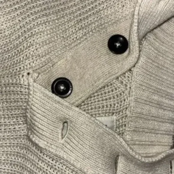 American eagle cable knit beige classic pullover men's sweater thick soft cotton - Picture 4 of 8